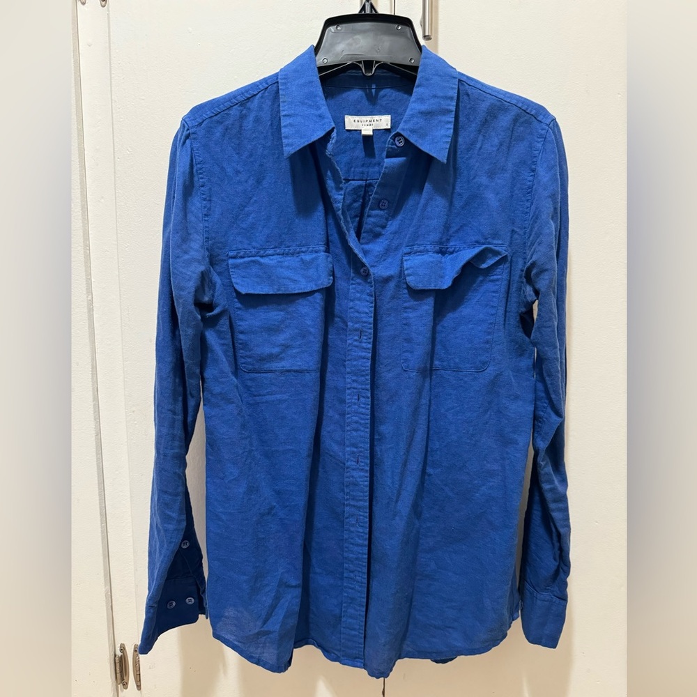 Equipment Blue Linen Shirt